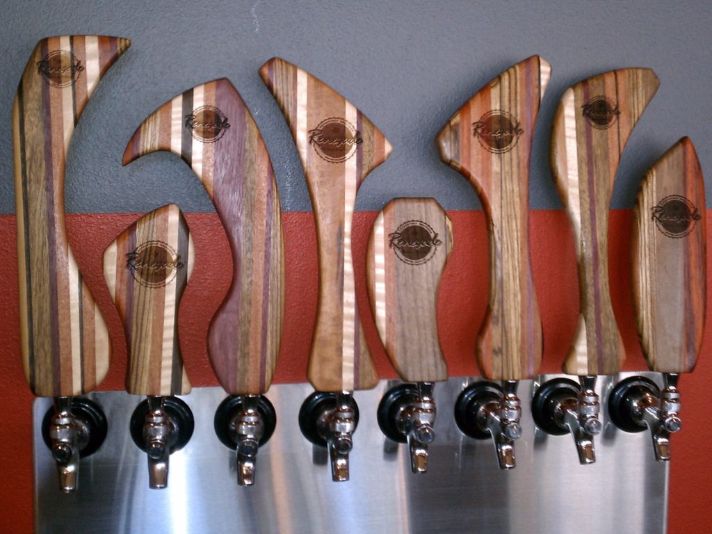 Custom made tap handles for local brewery